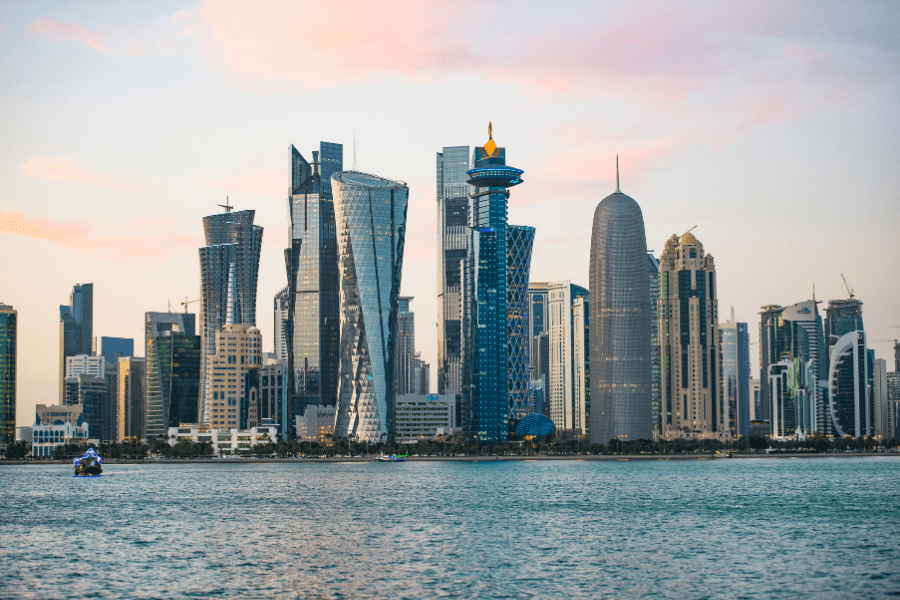 City skyline and buildings in Doha, Qatar